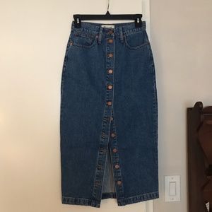 Madewell Button Front Denim Skirt